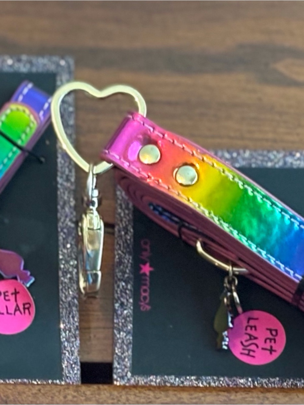 Betsey Johnson Rainbow Dog Collar and Leash Set - Multicolor - Picture 4 of 10